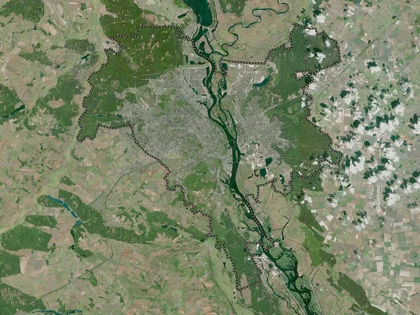 Kiev City Onafhankelijke Stad Van Oekraïne Satellietkaart Met Hoge Resolutie — Stockfoto