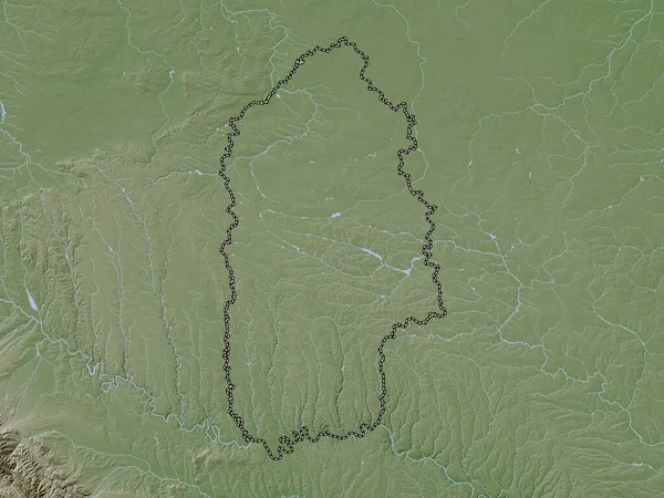 Хмельницкий Обл Украины Карта Высот Окрашенная Вики Стиле Озерами Реками — стоковое фото