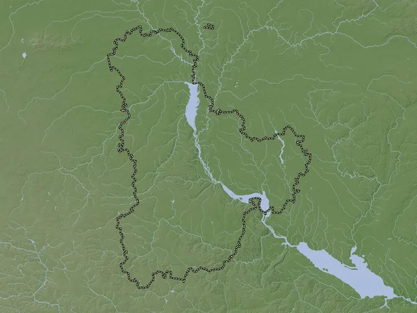 Kiev Region Ukraine Elevation Map Colored Wiki Style Lakes Rivers — Stock Photo, Image