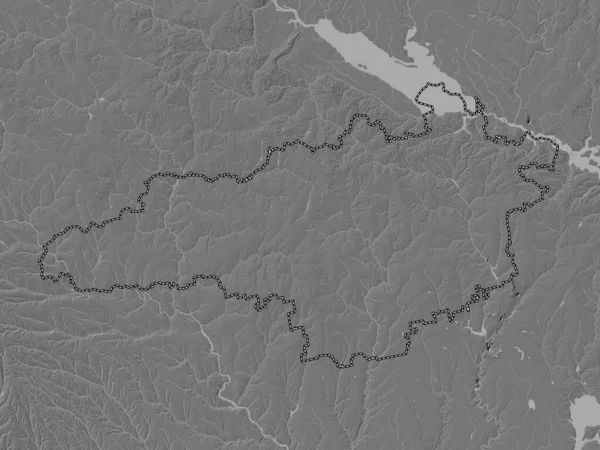 Kirovohrad Region Ukraine Bilevel Elevation Map Lakes Rivers — Stock Photo, Image