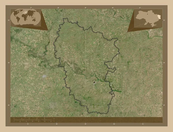 Luhanszk Ukrajna Régiója Kis Felbontású Műholdas Térkép Saroktérképek Kiegészítő Helymeghatározási — Stock Fotó