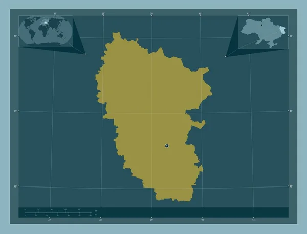 Luhan Regione Dell Ucraina Forma Tinta Unita Mappa Della Posizione — Foto Stock