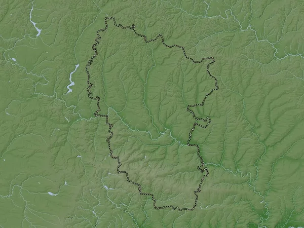 Luhans Περιφέρεια Ουκρανίας Υψόμετρο Χάρτη Χρωματισμένο Wiki Στυλ Λίμνες Και — Φωτογραφία Αρχείου