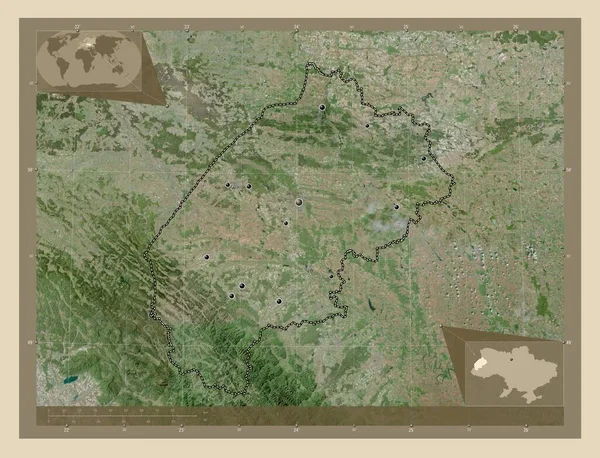 Viv Región Ucrania Mapa Satelital Alta Resolución Ubicaciones Las Principales —  Fotos de Stock