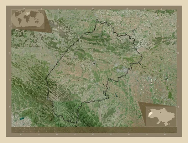 Viv Oblast Ukrajiny Satelitní Mapa Vysokým Rozlišením Pomocné Mapy Polohy — Stock fotografie