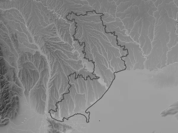 Odessa Region Ukrainy Mapa Wzniesień Skali Szarości Jeziorami Rzekami — Zdjęcie stockowe