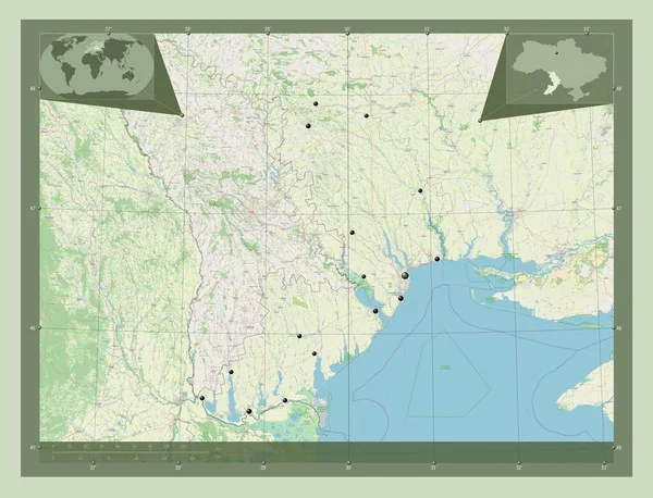 Odessa Region Der Ukraine Open Street Map Standorte Der Wichtigsten — Stockfoto
