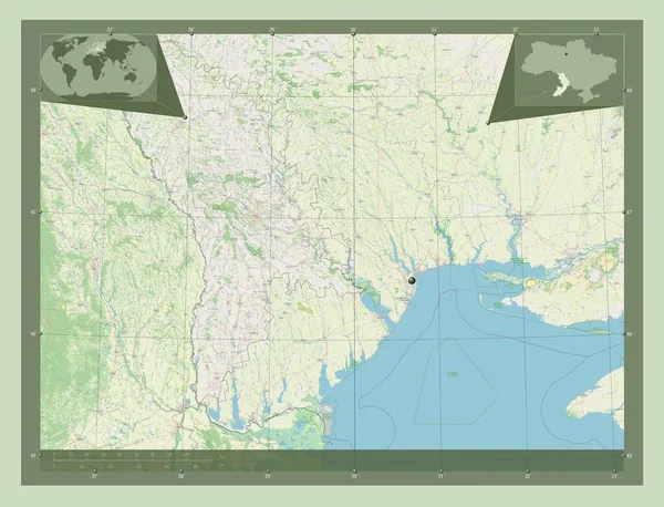 Odessa Regione Ucraina Mappa Stradale Aperta Mappa Della Posizione Ausiliaria — Foto Stock