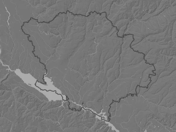 Poltava Region Ukraine Bilevel Elevation Map Lakes Rivers — Stock Photo, Image