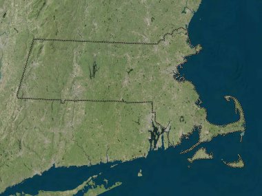 Massachusetts, Amerika Birleşik Devletleri. Yüksek çözünürlüklü uydu haritası