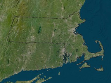 Massachusetts, Amerika Birleşik Devletleri. Düşük çözünürlüklü uydu haritası