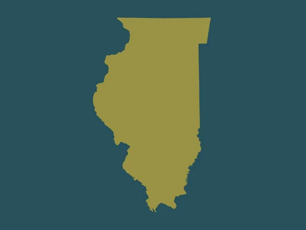 Illinois Estado Dos Estados Unidos América Forma Cor Sólida — Fotografia de Stock