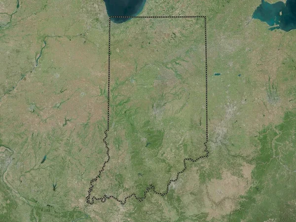 Indiana Bundesstaat Der Vereinigten Staaten Von Amerika Hochauflösende Satellitenkarte — Stockfoto