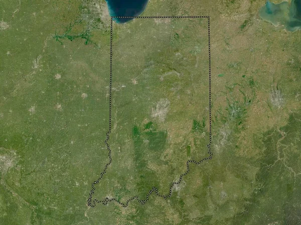 Індіана Штат Сполучених Штатів Америки Супутникова Карта Низької Роздільної Здатності — стокове фото