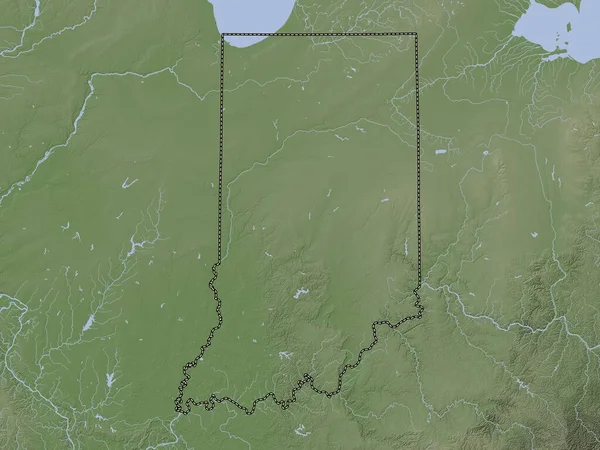 Indiana Stát Spojené Státy Americké Výškové Mapy Barevné Stylu Wiki — Stock fotografie