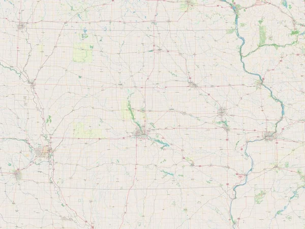 Iowa Estado Los Estados Unidos América Mapa Calle Abierto — Foto de Stock