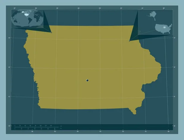 Айова Штат Соединенные Штаты Америки Твердая Форма Цвета Вспомогательные Карты — стоковое фото