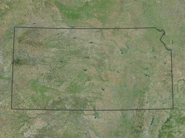 Kansas Estado Los Estados Unidos América Mapa Satélite Alta Resolución — Foto de Stock