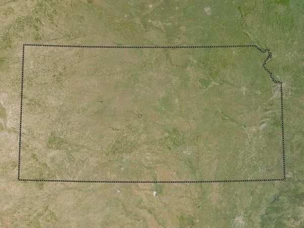 Kansas Bundesstaat Der Vereinigten Staaten Von Amerika Satellitenkarte Mit Niedriger — Stockfoto