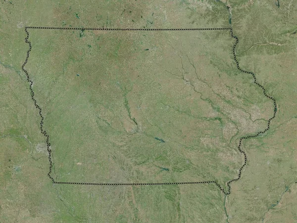 Αϊόβα Πολιτεία Ηνωμένων Πολιτειών Της Αμερικής Δορυφορικός Χάρτης Υψηλής Ανάλυσης — Φωτογραφία Αρχείου