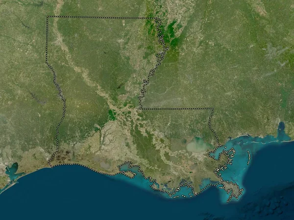 Louisiana Staat Van Verenigde Staten Van Amerika Satellietkaart Met Lage — Stockfoto