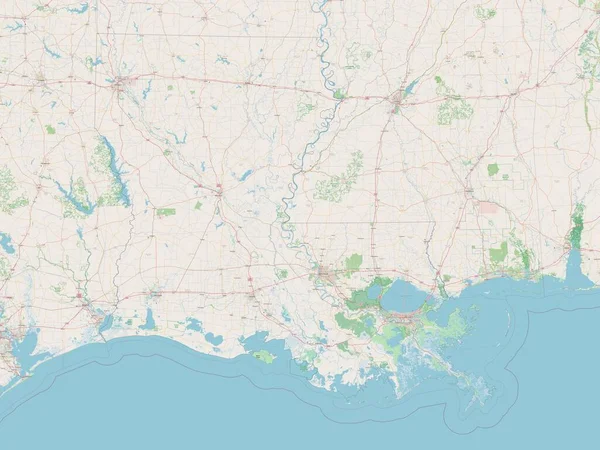 Luizjana Stan Stany Zjednoczone Ameryki Otwarta Mapa Ulic — Zdjęcie stockowe