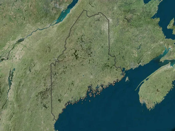 Maine Stato Degli Stati Uniti America Mappa Satellitare Alta Risoluzione — Foto Stock