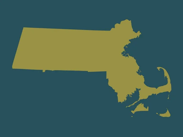 Massachusetts Bundesstaat Der Vereinigten Staaten Von Amerika Einfarbige Form — Stockfoto