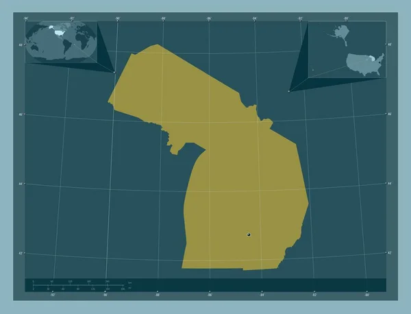 Michigan Stato Degli Stati Uniti America Forma Tinta Unita Mappa — Foto Stock