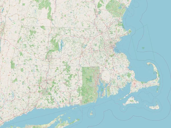 Massachusetts Estado Los Estados Unidos América Mapa Calle Abierto — Foto de Stock