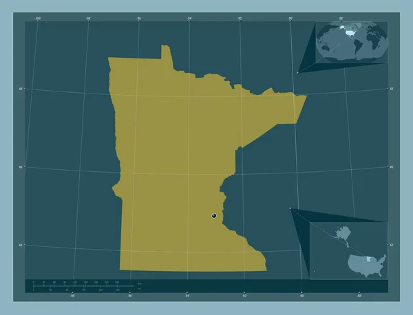 美国明尼苏达州 明尼苏达州 固体的颜色形状 角辅助位置图 — 图库照片