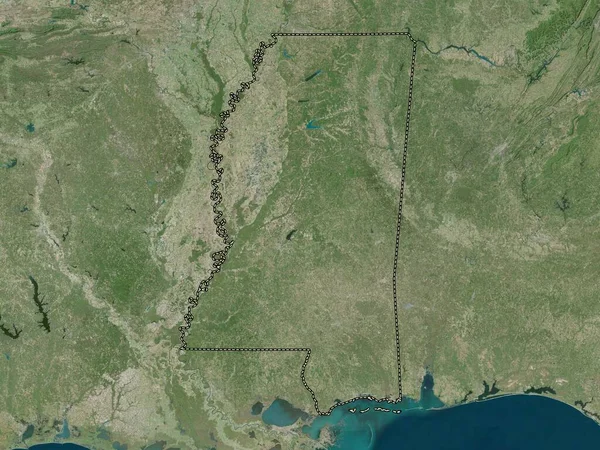 Міссісіпі Штат Сполучених Штатів Америки Супутникова Карта Високої Роздільної Здатності — стокове фото