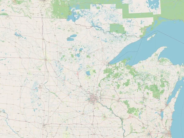 Minnesota Stato Degli Stati Uniti America Mappa Stradale Aperta — Foto Stock