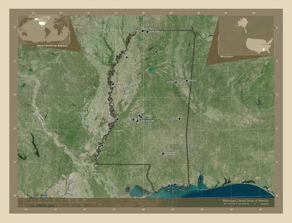 Миссисипи Штат Соединенные Штаты Америки Спутниковая Карта Высокого Разрешения Места — стоковое фото