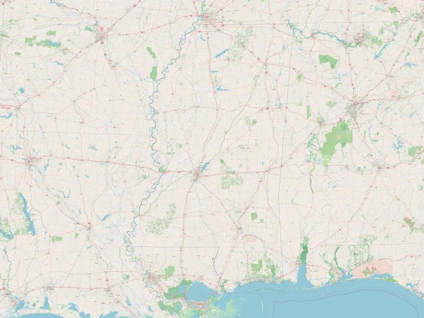 Mississippi Stan Stany Zjednoczone Ameryki Otwarta Mapa Ulic — Zdjęcie stockowe