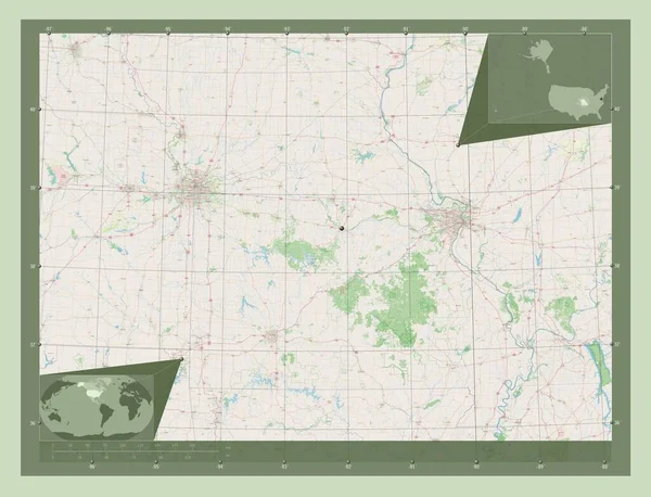 Миссури Штат Соединенные Штаты Америки Карта Улиц Вспомогательные Карты Расположения — стоковое фото