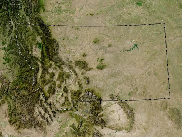Montana Staat Van Verenigde Staten Van Amerika Satellietkaart Met Lage — Stockfoto