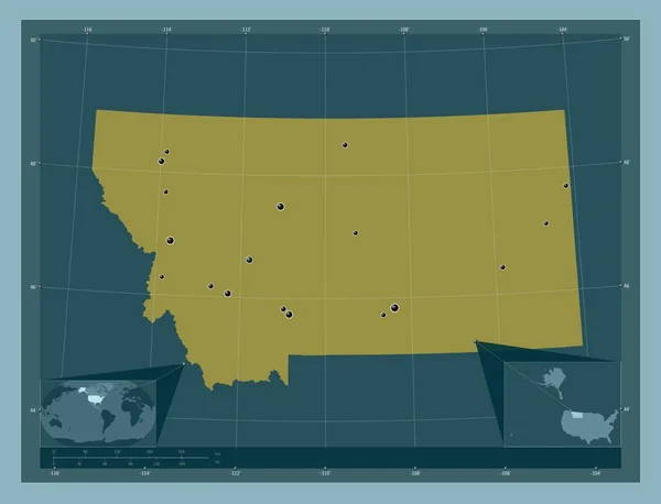 Montana Staat Van Verenigde Staten Van Amerika Stevige Kleurvorm Locaties — Stockfoto