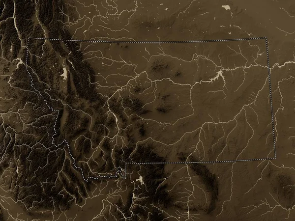Montana Stato Degli Stati Uniti America Mappa Elevazione Colorata Toni — Foto Stock