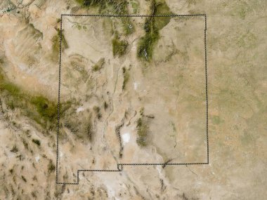 New Mexico, state of United States of America. Low resolution satellite map clipart