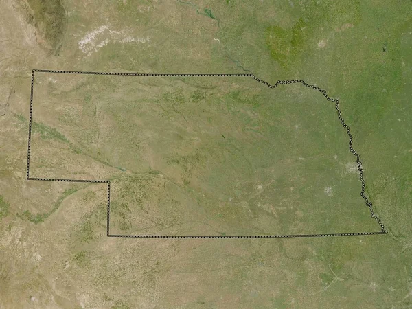 Nebraska State United States America Low Resolution Satellite Map — Stock Photo, Image