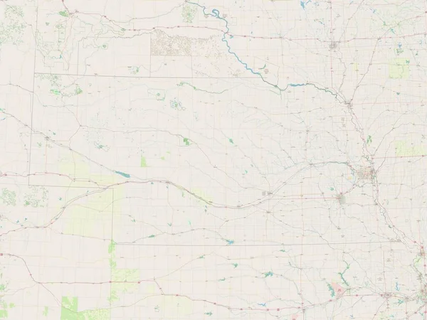 Nebraska State United States America Open Street Map — Stock Photo, Image