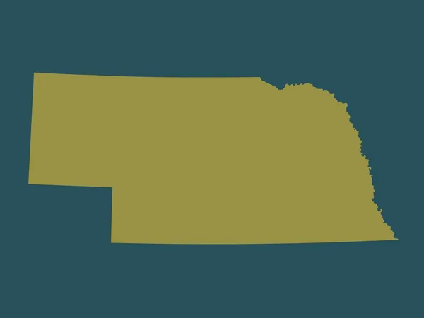 Nebraska Estado Dos Estados Unidos América Forma Cor Sólida — Fotografia de Stock