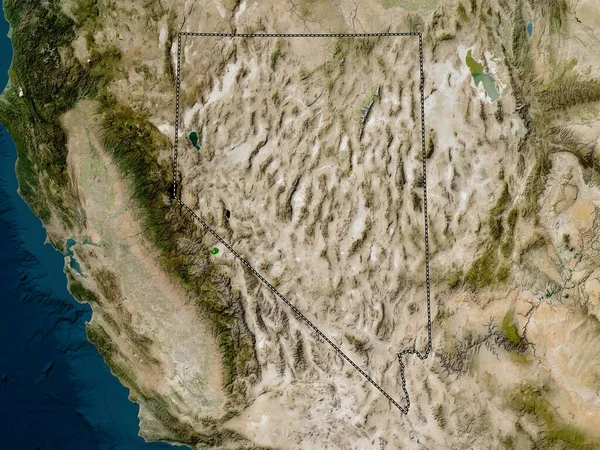 Nevada Bundesstaat Der Vereinigten Staaten Von Amerika Satellitenkarte Mit Niedriger — Stockfoto