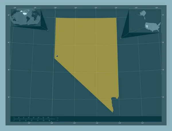 Nevada Estado Los Estados Unidos América Forma Color Sólido Mapas —  Fotos de Stock