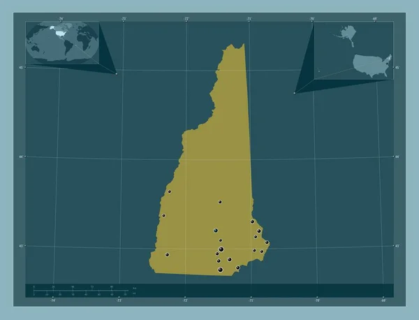 New Hampshire Estado Los Estados Unidos América Forma Color Sólido — Foto de Stock