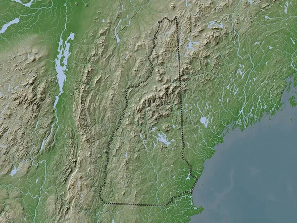 New Hampshire Amerikai Egyesült Államok Magassági Térkép Színes Wiki Stílusban — Stock Fotó