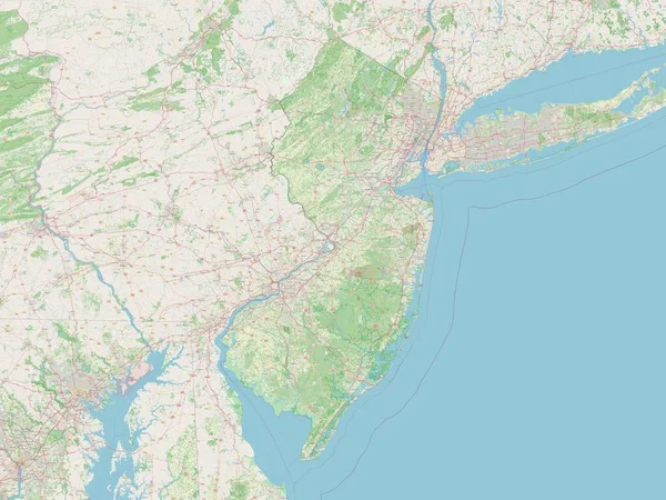 Nueva Jersey Estado Los Estados Unidos América Mapa Calle Abierto — Foto de Stock