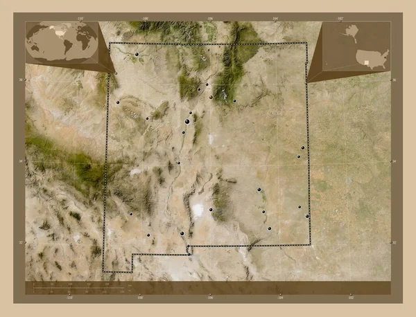 Νέο Μεξικό Πολιτεία Ηνωμένων Πολιτειών Της Αμερικής Δορυφορικός Χάρτης Χαμηλής — Φωτογραφία Αρχείου