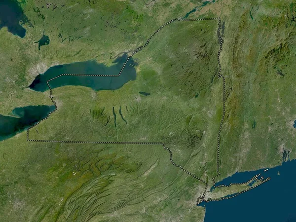 Νέα Υόρκη Πολιτεία Ηνωμένων Πολιτειών Της Αμερικής Χάρτης Δορυφόρου Χαμηλής — Φωτογραφία Αρχείου